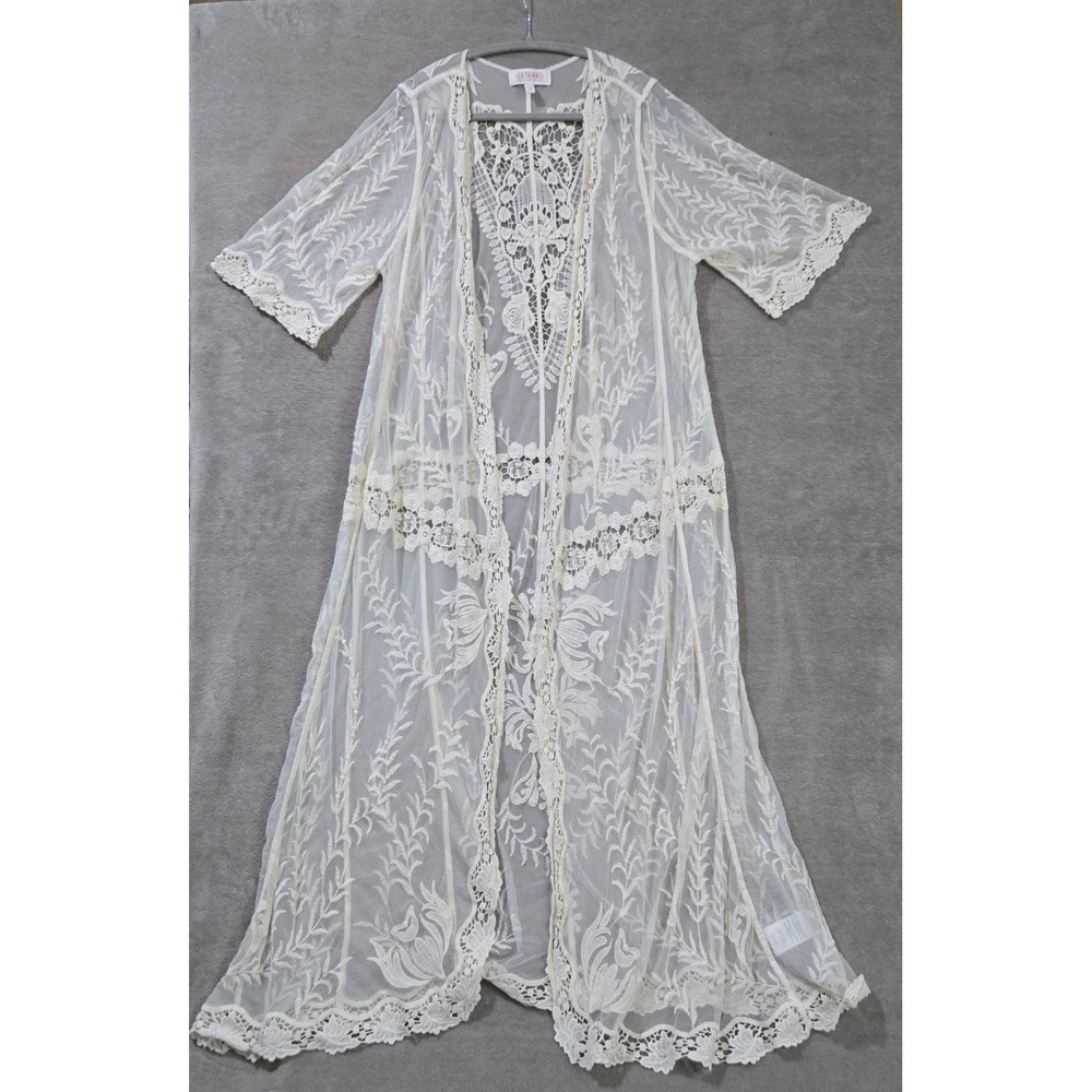 Shyanne Lace Kimono Cardigan Mesh Crochet Boho Western Festival Cowgirl Dainty